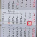 Kalender mit Monat Dezember